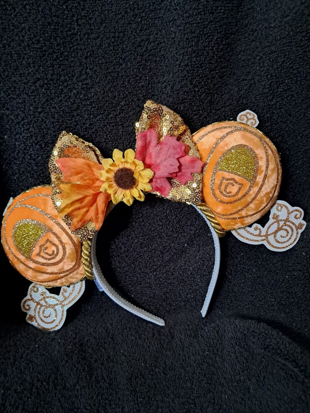 Handmade Fall Carridge Pumpkin Minnie Ears
